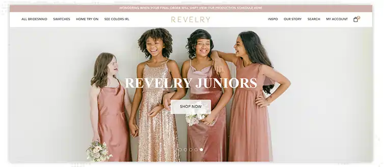 Revelry Homepage Design
