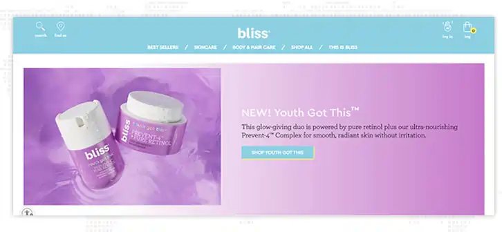 Bliss Homepage Design