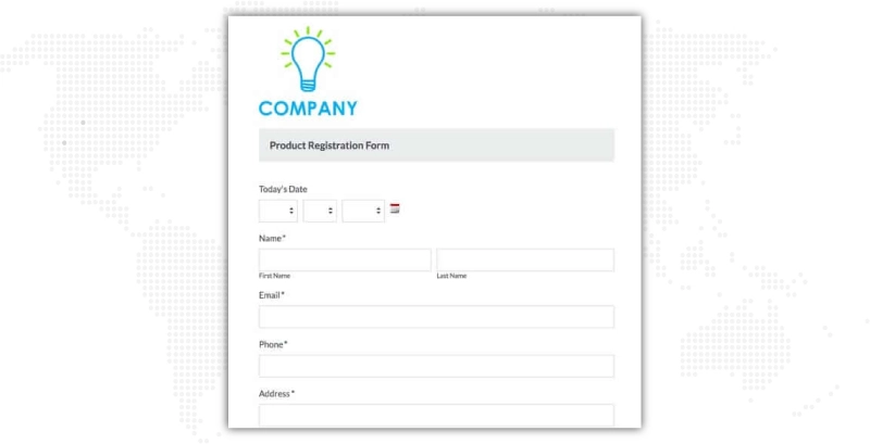 Product Registration Form