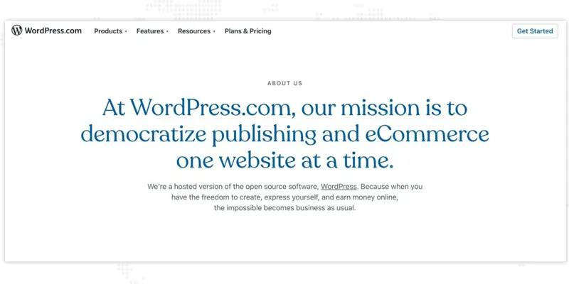WordPress About Us Page